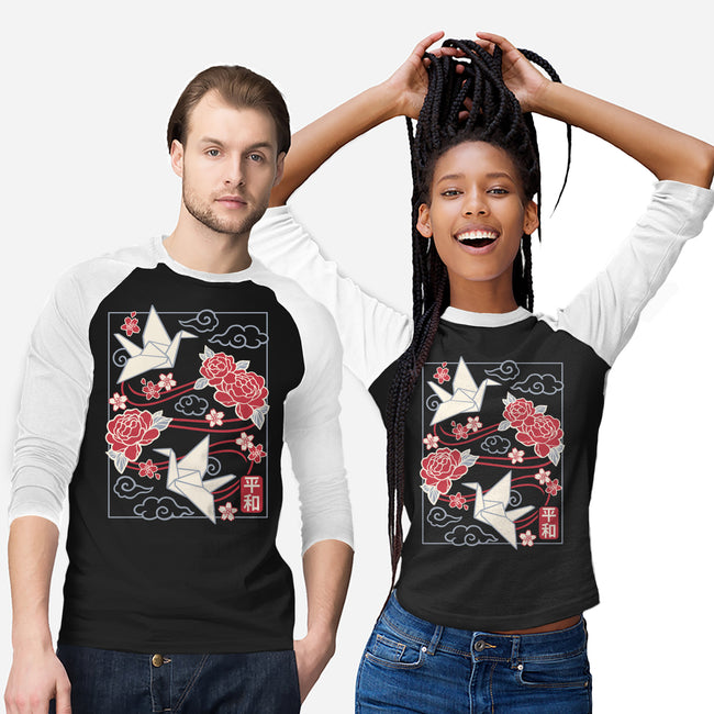 Origami Peace Crane-Unisex-Baseball-Tee-NemiMakeit