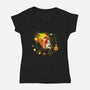 Space Oddity-Womens-V-Neck-Tee-kharmazero
