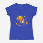 Space Oddity-Womens-V-Neck-Tee-kharmazero