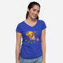 Space Oddity-Womens-V-Neck-Tee-kharmazero