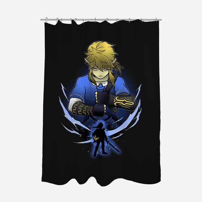 Hylian Champion Shadowwork-None-Polyester-Shower Curtain-Astrobot Invention