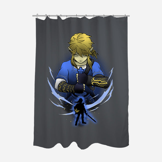 Hylian Champion Shadowwork-None-Polyester-Shower Curtain-Astrobot Invention