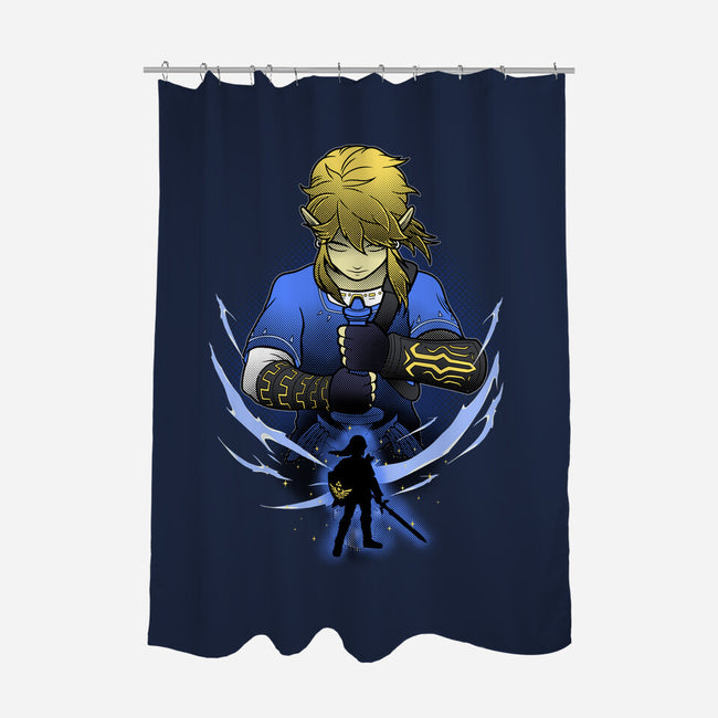 Hylian Champion Shadowwork-None-Polyester-Shower Curtain-Astrobot Invention
