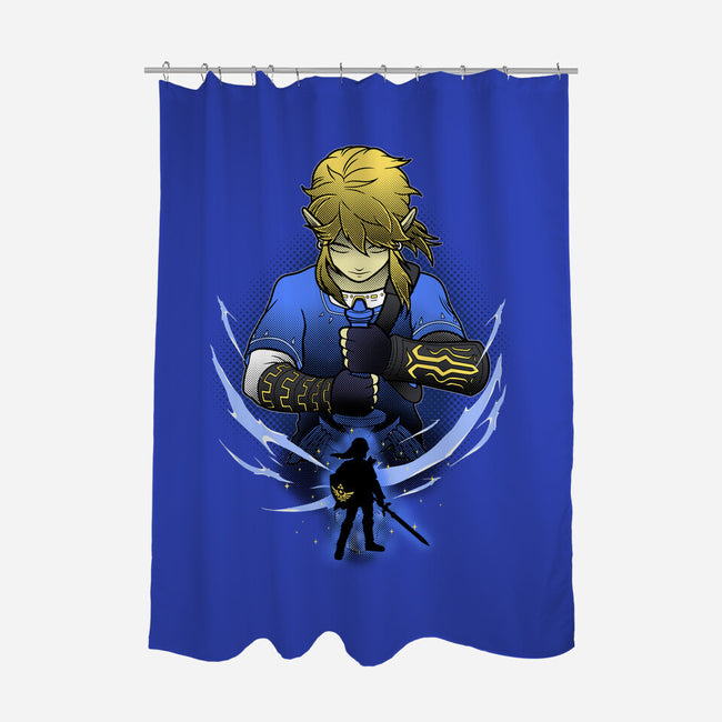 Hylian Champion Shadowwork-None-Polyester-Shower Curtain-Astrobot Invention