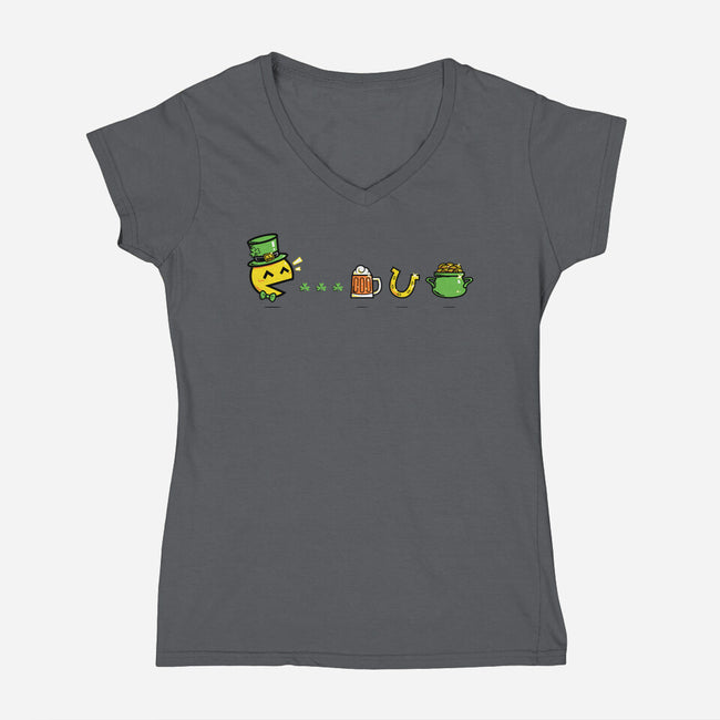 Pac-Man's Day-Womens-V-Neck-Tee-krisren28