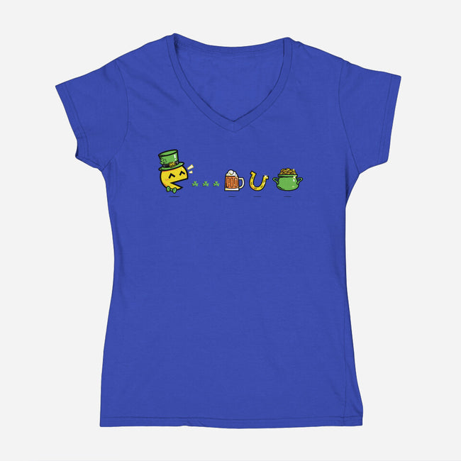 Pac-Man's Day-Womens-V-Neck-Tee-krisren28