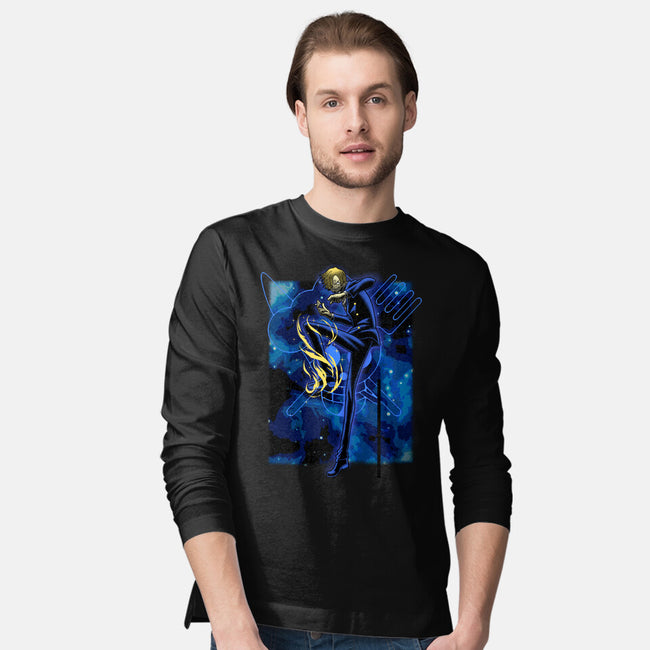 Black Leg Shadow Nebula-Mens-Long Sleeved-Tee-Astrobot Invention