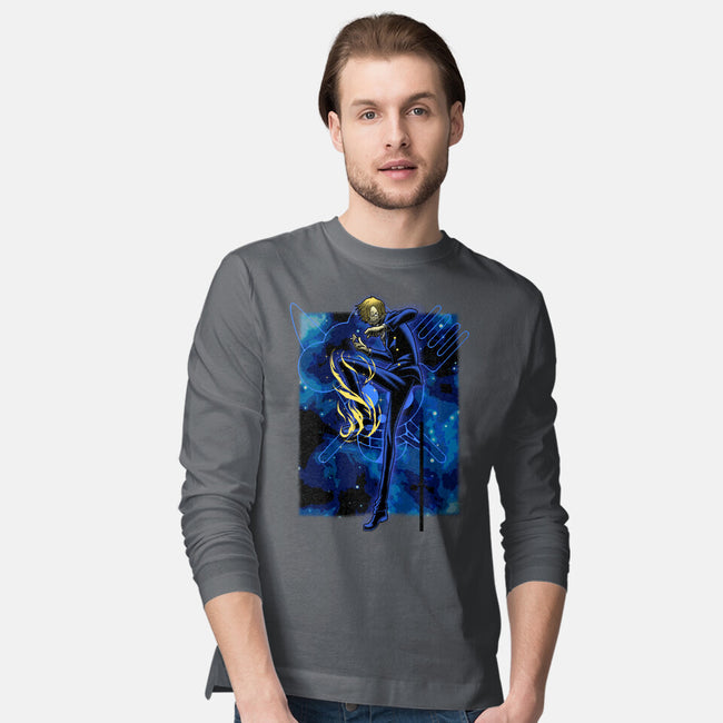 Black Leg Shadow Nebula-Mens-Long Sleeved-Tee-Astrobot Invention