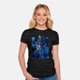 Black Leg Shadow Nebula-Womens-Fitted-Tee-Astrobot Invention
