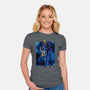 Black Leg Shadow Nebula-Womens-Fitted-Tee-Astrobot Invention