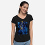 Black Leg Shadow Nebula-Womens-V-Neck-Tee-Astrobot Invention