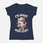 I'm Awake But At What Cost-Womens-V-Neck-Tee-eduely