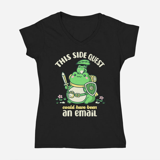 Side Quest Club-Womens-V-Neck-Tee-rocketman_art