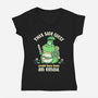 Side Quest Club-Womens-V-Neck-Tee-rocketman_art