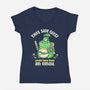 Side Quest Club-Womens-V-Neck-Tee-rocketman_art