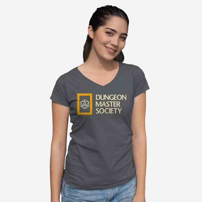 Dungeon Master Society-Womens-V-Neck-Tee-retrodivision