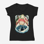 Little Fish Girl-Womens-V-Neck-Tee-rmatix