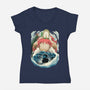 Little Fish Girl-Womens-V-Neck-Tee-rmatix