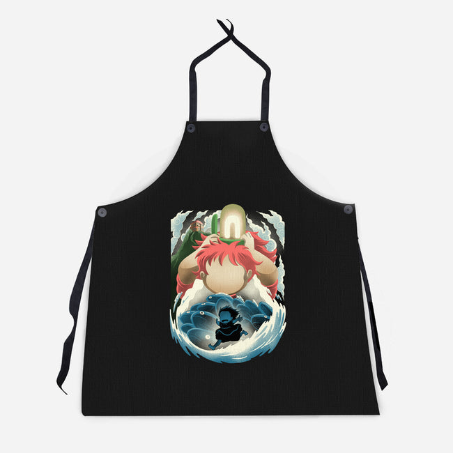 Little Fish Girl-Unisex-Kitchen-Apron-rmatix