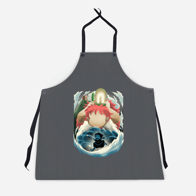 Little Fish Girl-Unisex-Kitchen-Apron-rmatix