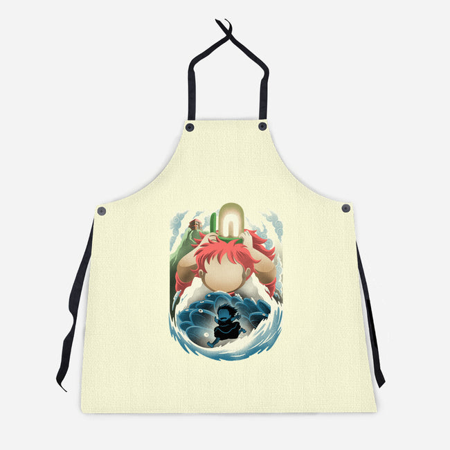 Little Fish Girl-Unisex-Kitchen-Apron-rmatix
