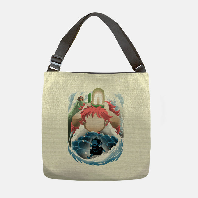 Little Fish Girl-None-Adjustable Tote-Bag-rmatix
