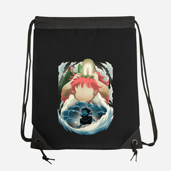 Little Fish Girl-None-Drawstring-Bag-rmatix