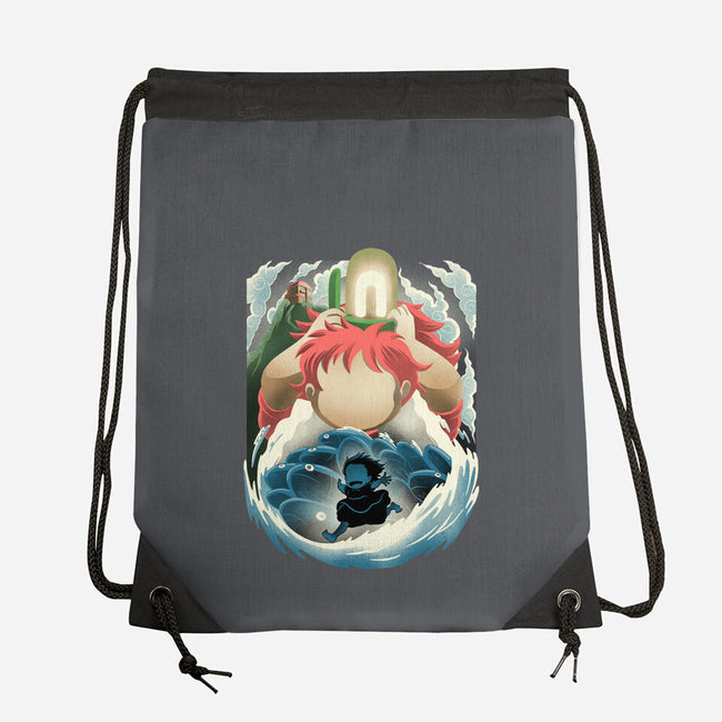 Little Fish Girl-None-Drawstring-Bag-rmatix