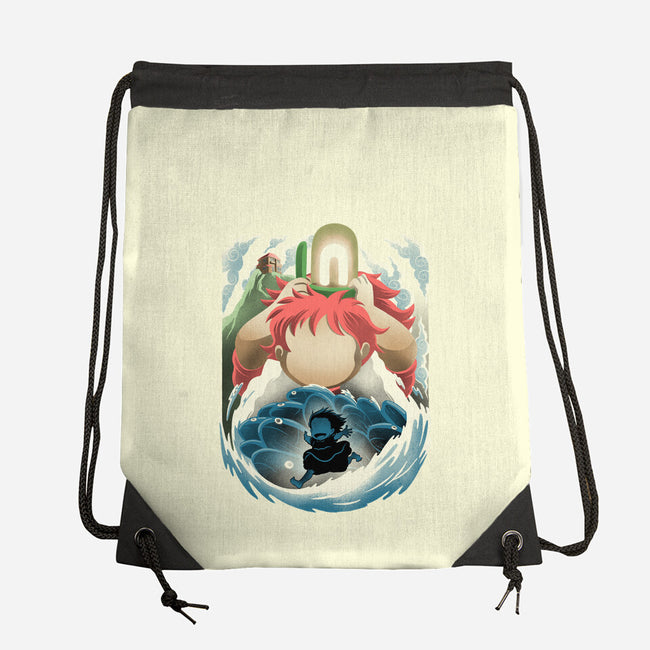 Little Fish Girl-None-Drawstring-Bag-rmatix