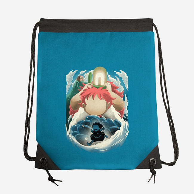 Little Fish Girl-None-Drawstring-Bag-rmatix