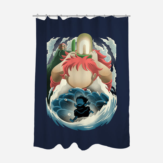 Little Fish Girl-None-Polyester-Shower Curtain-rmatix
