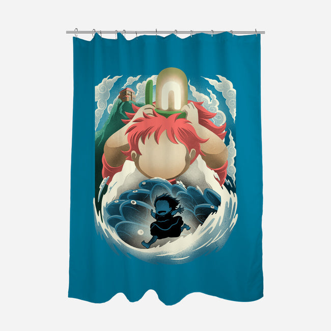 Little Fish Girl-None-Polyester-Shower Curtain-rmatix