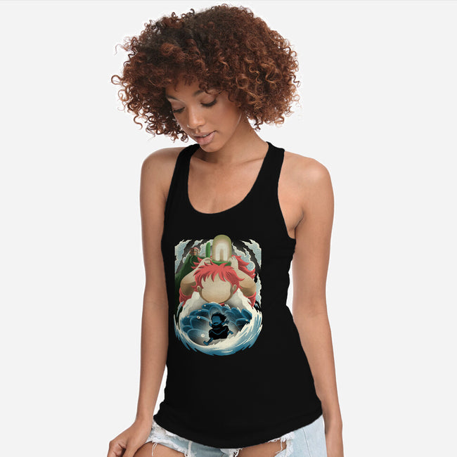 Little Fish Girl-Womens-Racerback-Tank-rmatix