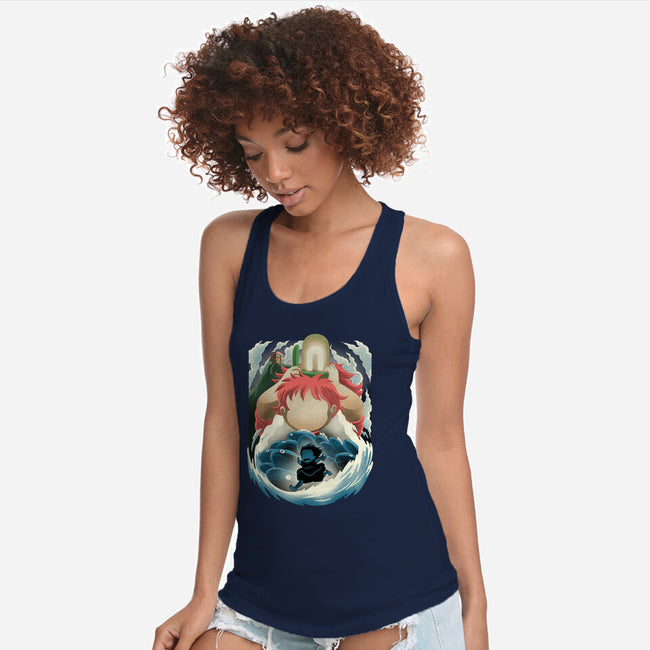 Little Fish Girl-Womens-Racerback-Tank-rmatix