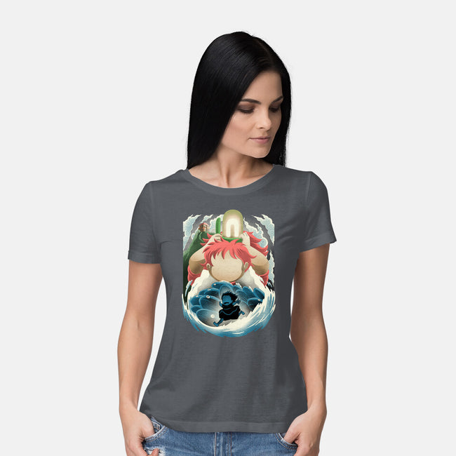Little Fish Girl-Womens-Basic-Tee-rmatix