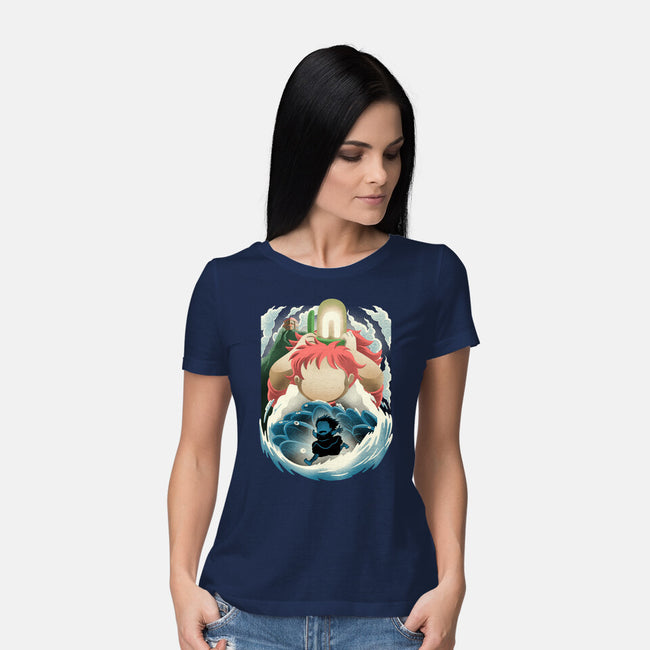 Little Fish Girl-Womens-Basic-Tee-rmatix