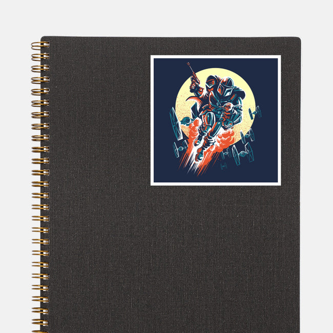 Retro Mando-None-Glossy-Sticker-zascanauta
