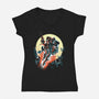 Retro Mando-Womens-V-Neck-Tee-zascanauta