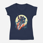 Retro Mando-Womens-V-Neck-Tee-zascanauta