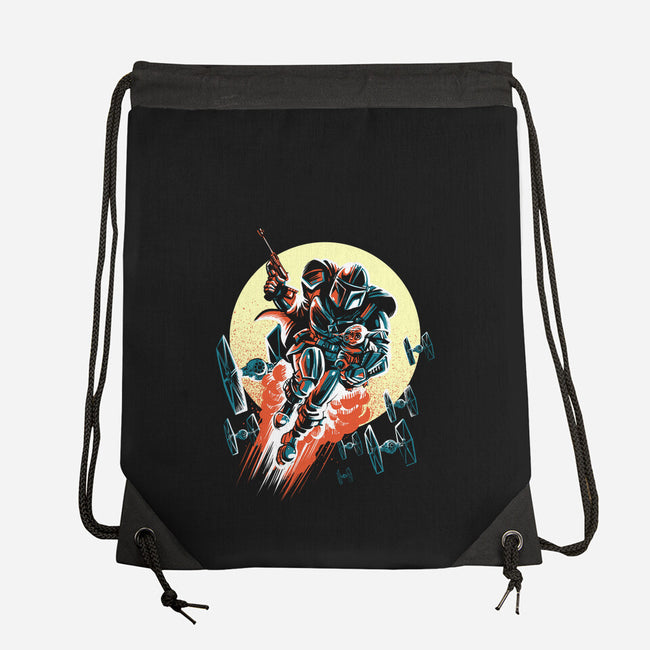 Retro Mando-None-Drawstring-Bag-zascanauta