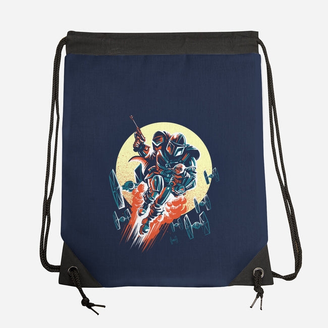 Retro Mando-None-Drawstring-Bag-zascanauta