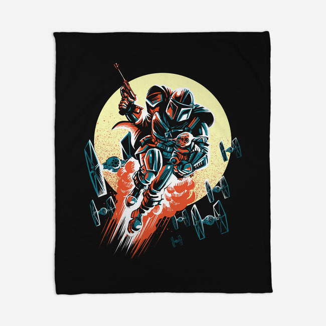 Retro Mando-None-Fleece-Blanket-zascanauta