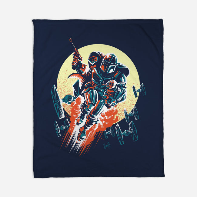 Retro Mando-None-Fleece-Blanket-zascanauta