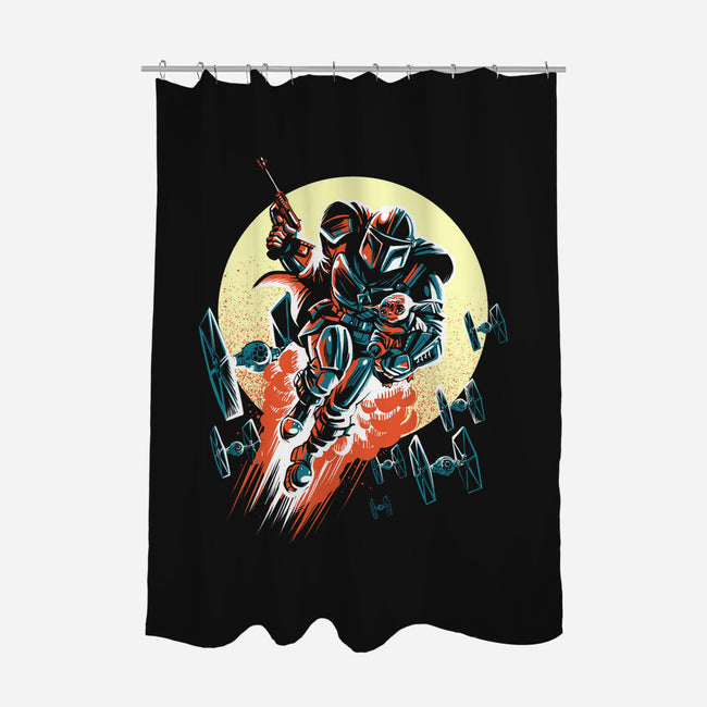 Retro Mando-None-Polyester-Shower Curtain-zascanauta