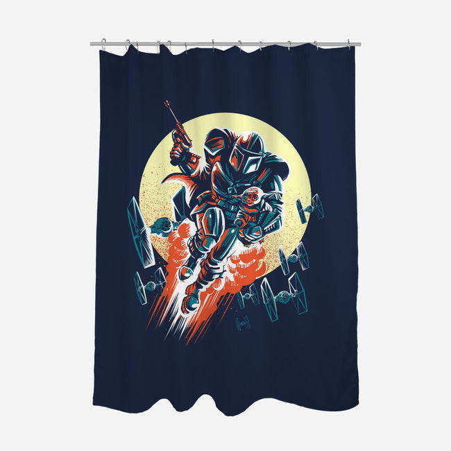 Retro Mando-None-Polyester-Shower Curtain-zascanauta