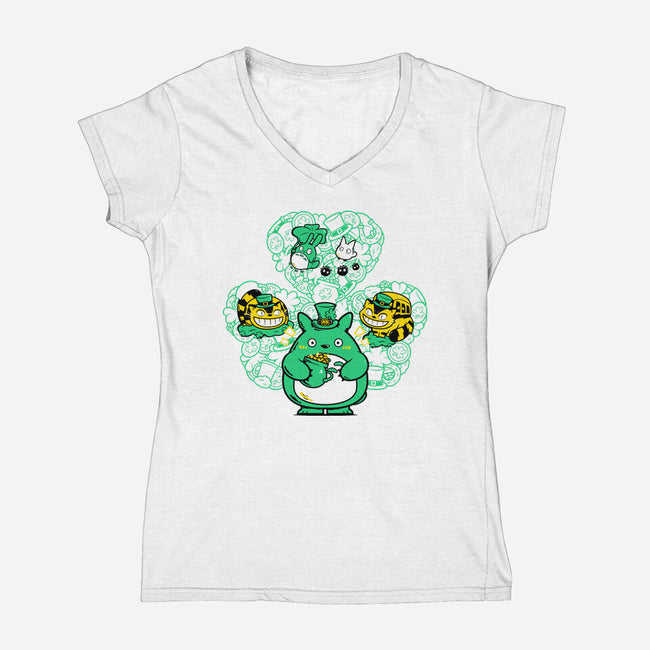 St Paddy's Doodle-Womens-V-Neck-Tee-krisren28