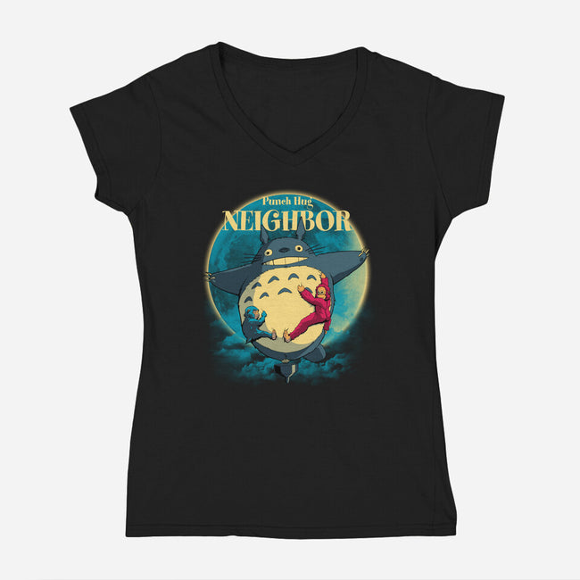 Punch Hug Neighbor-Womens-V-Neck-Tee-zybbhorn