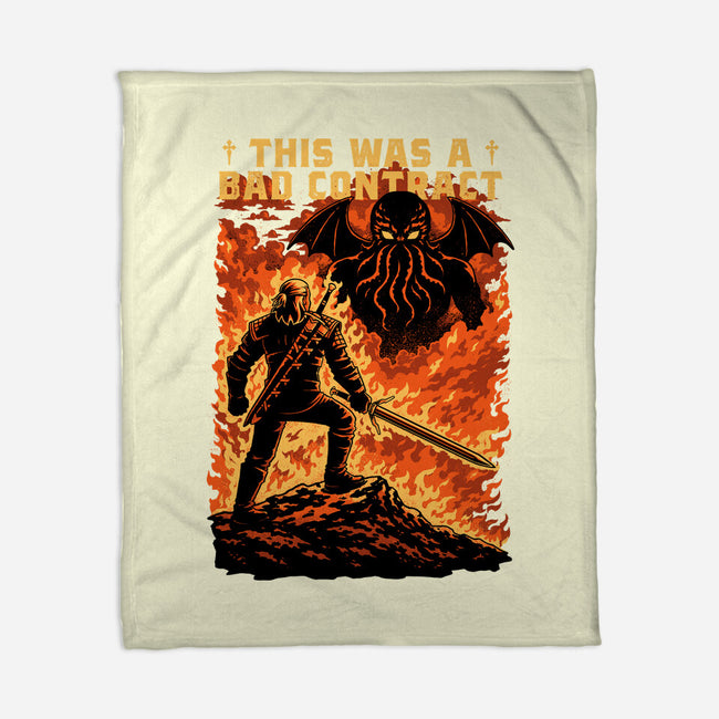 Mutant Hunts Cthulhu-None-Fleece-Blanket-Studio Mootant