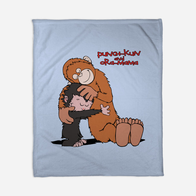 Punch-Kun And Ora-Mama-None-Fleece-Blanket-joerawks