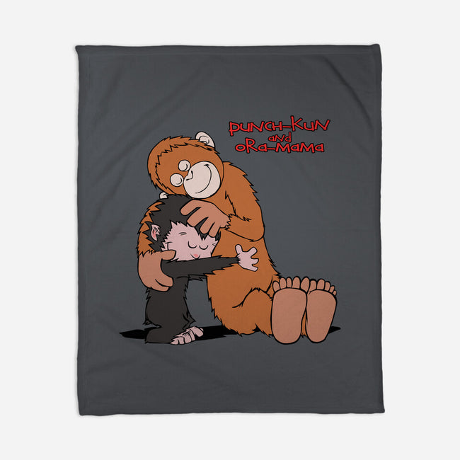 Punch-Kun And Ora-Mama-None-Fleece-Blanket-joerawks